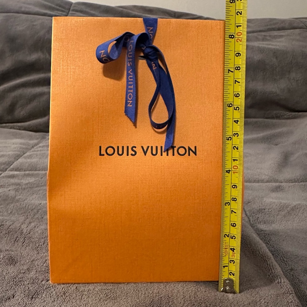 Louis Vuitton Tangerine Bag with Navy Ribbon
